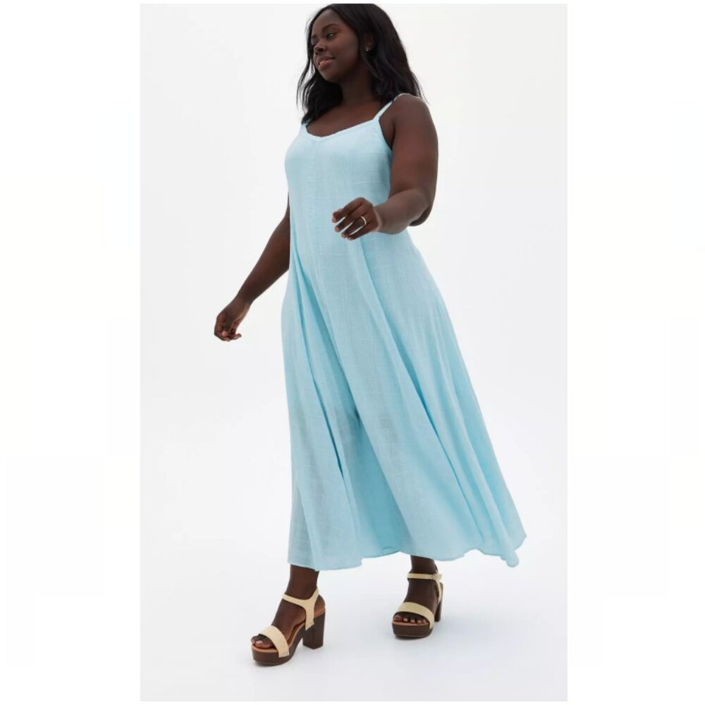Torrid Maxi Cotton Textured Trapeze Dress